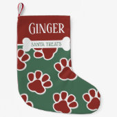 Fun Dog Paw Patroon Gepersonaliseerd Kleine Kerstsok (Voorkant)