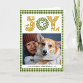 Fun Dog Paw Script JOY Modern Feestdagen Kaart (Voorkant)