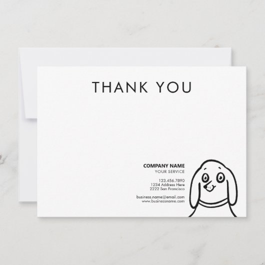 Fun Dog Pet Care Service - Hartelijk dank voor uw  Notitiekaartje (Voorkant)