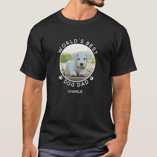 Fun Dog Photo Pet Name White Paw Prins Custom T-shirt