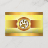 Fun Dog Walker Pet Sitter Gold Paw Visitekaartje (Voorkant)