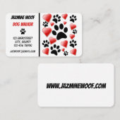 Fun Dog Walker Pet Sitter Visitekaartje (Voorkant / Achterkant)