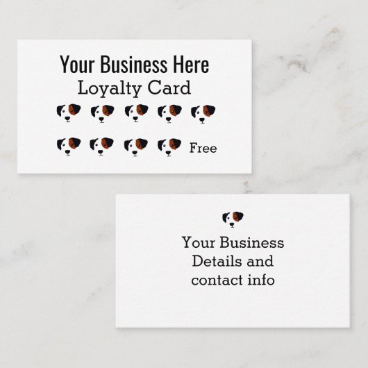 Fun Dog Walking Business Loyalty Card (Voorkant / Achterkant)