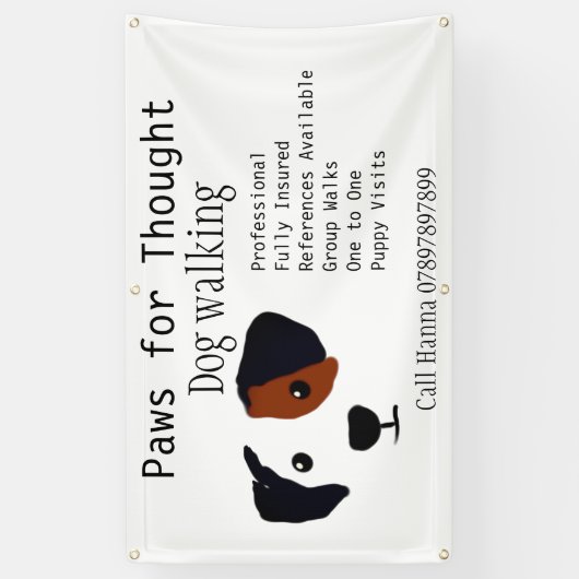 Fun Dog Walking Dog Grooming Business Spandoek (Verticaal)