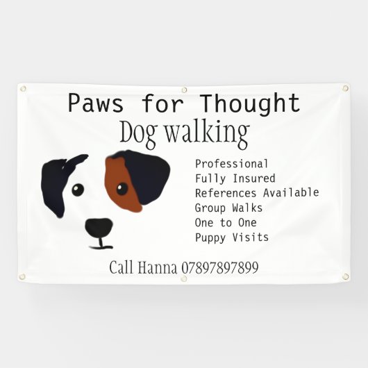 Fun Dog Walking Dog Grooming Business Spandoek (Horizontaal)