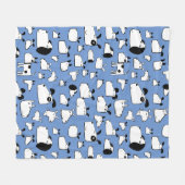 Fun Dogs Blue Fleece Deken (Voorkant (Horizontaal))