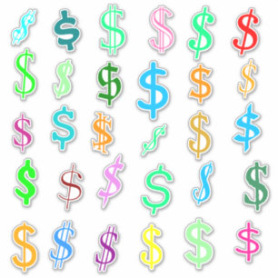 Fun Dollar Sign ($) Symbolen Sticker