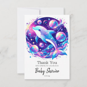 Fun Dolphin Baby shower Bedankkaart