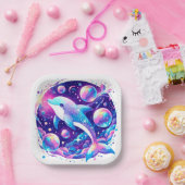 Fun Dolphin Baby shower Papieren Bordje (Feest)