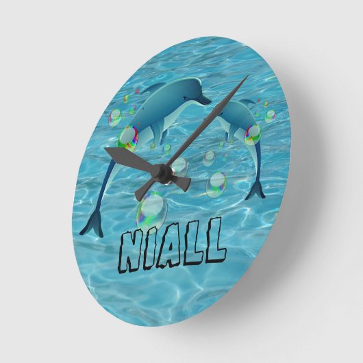 Fun Dolphin en Bubbles Ronde Klok (Hoek)