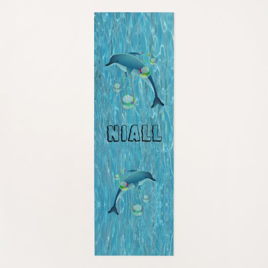 Fun Dolphins en Bubbles Yogamat (Voorkant)