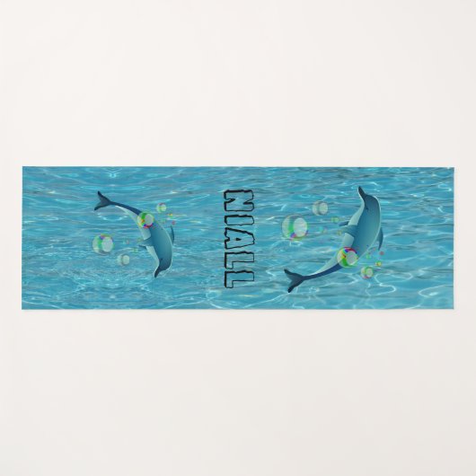 Fun Dolphins en Bubbles Yogamat (Voorkant (horizontaal))
