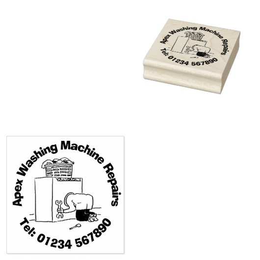 Fun Domestic Appliance Repareert Cartoon Rubberstempel (Gestempeld)