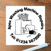 Fun Domestic Appliance Repareert Cartoon Rubberstempel