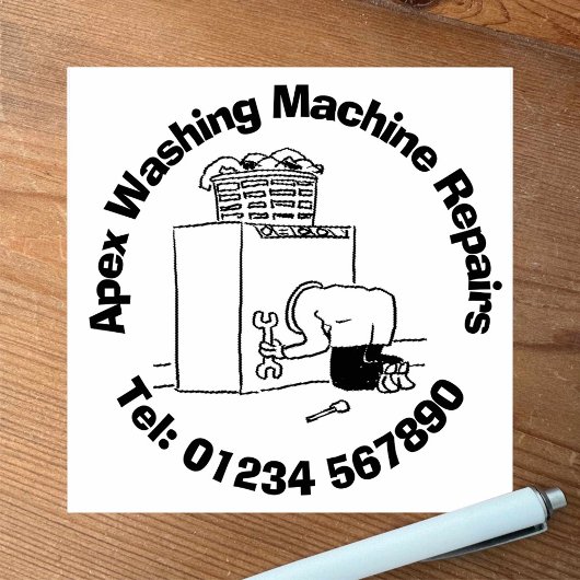 Fun Domestic Appliance Repareert Cartoon Rubberstempel