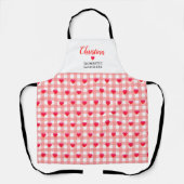 Fun Domestic Godin Name  Roze Heart Check Schort (Voorkant)