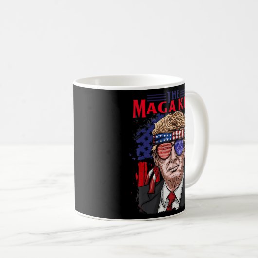 Fun Donald Trump Ultra Maga King th of Juli USA Koffiemok (Voorkant rechts)