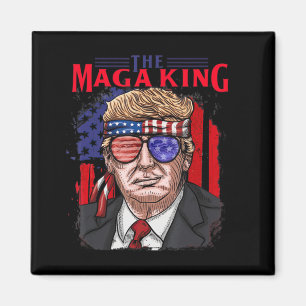 Fun Donald Trump Ultra Maga King th of Juli USA Magneet