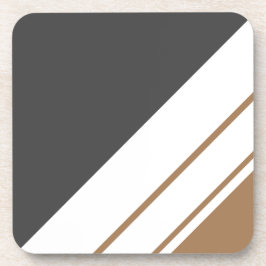 Fun Donkergrijs Mocha Bruin Wit Racing Stripes Bier Onderzetter