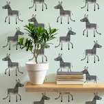 Fun Donkey Grey Sage Groen Patroon Behang<br><div class="desc">Een leuk grijs en salie groen ezelspatroon om dierenvrienden aan het lachen te maken. Originele versie door Nic Squirrell.</div>