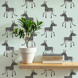 Fun Donkey Grey Sage Groen Patroon Behang