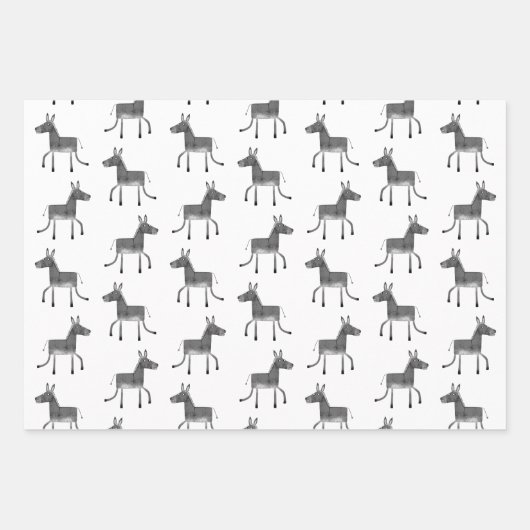 Fun Donkey Pattern Inpakpapier Vel (Voorkant)