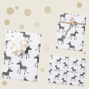 Fun Donkey Pattern Inpakpapier Vel