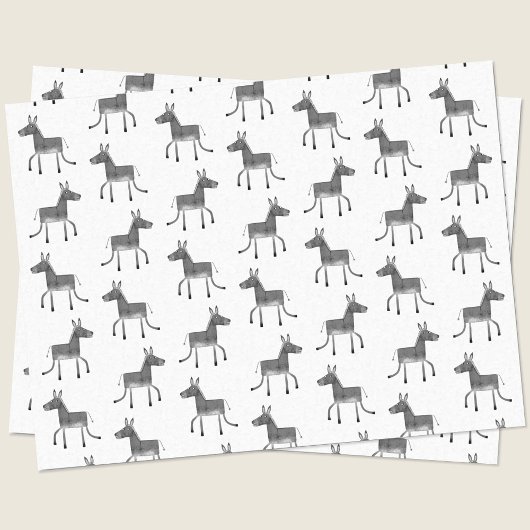 Fun Donkey Pattern Tissuepapier