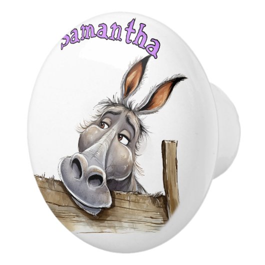 Fun Donkey Personalized Keramische Knop (Rechts)
