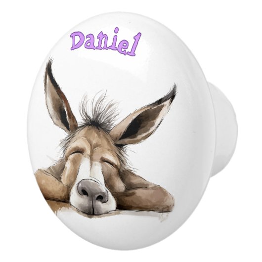 Fun Donkey Personalized Keramische Knop (Rechts)
