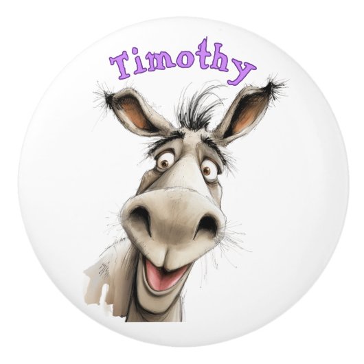 Fun Donkey Personalized Keramische Knop (Voorkant)