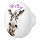 Fun Donkey Personalized Keramische Knop (Rechts)