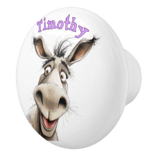 Fun Donkey Personalized Keramische Knop (Rechts)