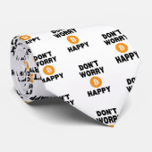 Fun DON'T WORRY B(ITCOIN) HAPPY BITCOIN Stropdas (Opgerold)