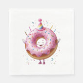 Fun Donut Verjaardagsfeestje Papier Servet (Voorkant)