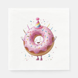 Fun Donut Verjaardagsfeestje Papier Servet