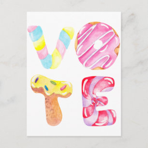 Fun Donuts and Snoep Go Vote Briefkaart
