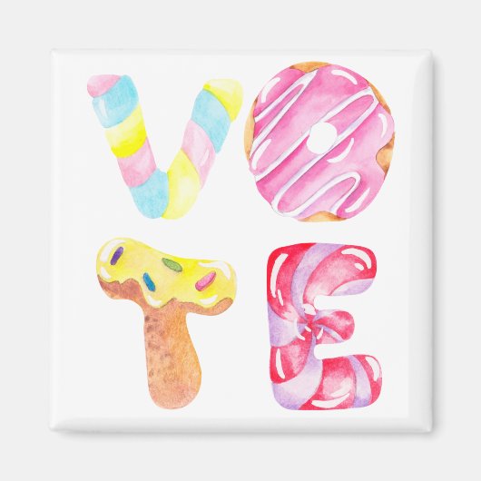 Fun Donuts and Snoep Go Vote Magneet (Voorkant)