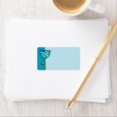 Fun Doodle Bloemen blauw roze Etiket (Insitu)