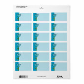Fun Doodle Bloemen blauw roze Etiket (Full Sheet)