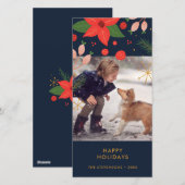 Fun Doodle Floral | Fotovakantiekaart Feestdagenkaart (Voorkant / Achterkant)