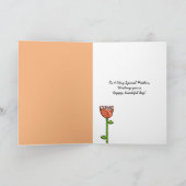 Fun Doodle Flowers oranje paars Moederdag Card Kaart (Binnen)