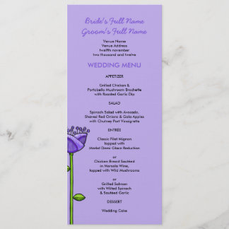 Fun Doodle Flowers paars oranje Weddenschap Menu