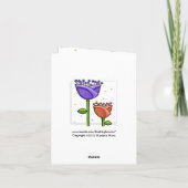 Fun Doodle Flowers paarse sinaasappel stip Note Ca Kaart (Achterkant)
