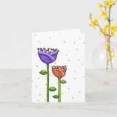 Fun Doodle Flowers paarse sinaasappel stip Note Ca Kaart (Gele Bloem)