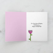 Fun Doodle Flowers roze blauwe Moederdag kaart (Binnen)