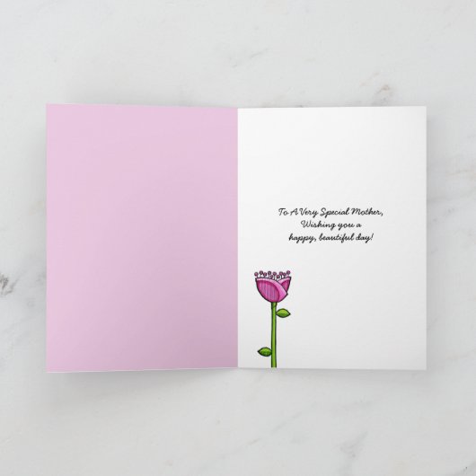 Fun Doodle Flowers roze blauwe Moederdag kaart (Binnen)
