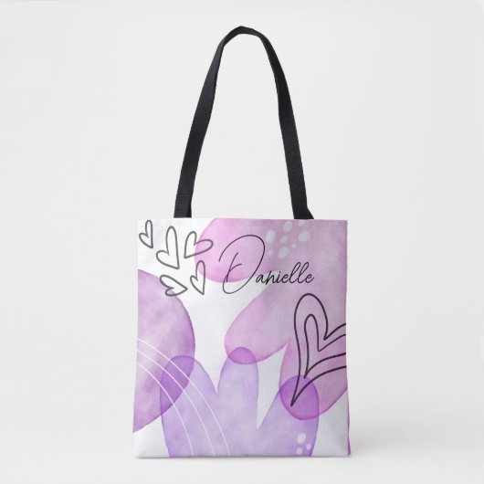 Fun Doodle Hearts and Flowers Custom Tas (Voorkant)