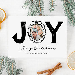 Fun Doodle Joy Foto Kerstmis Feestdagenkaart