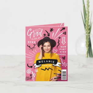 Fun Doodle Sketch Magazine Hoesje Girl Afstudeerde